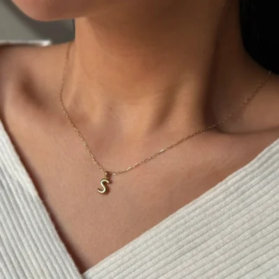 آویز گردنبند حرف S بادکنکی