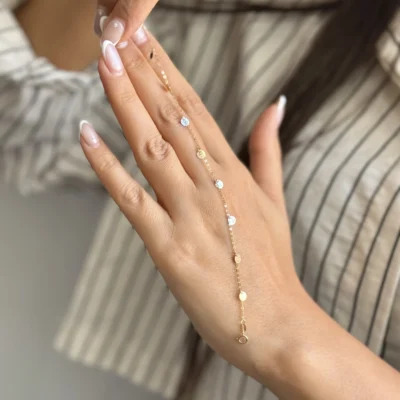 دستبند پولکی یک رج سه رنگ