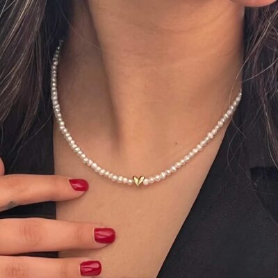 گردنبند مروارید قلب