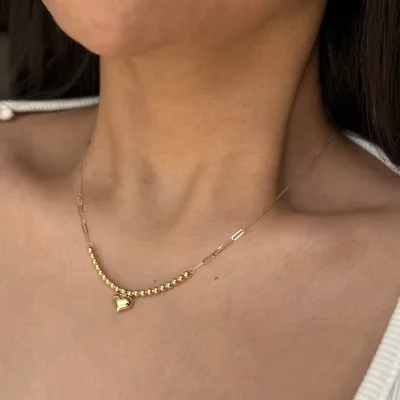 گردنبند گوی و قلب